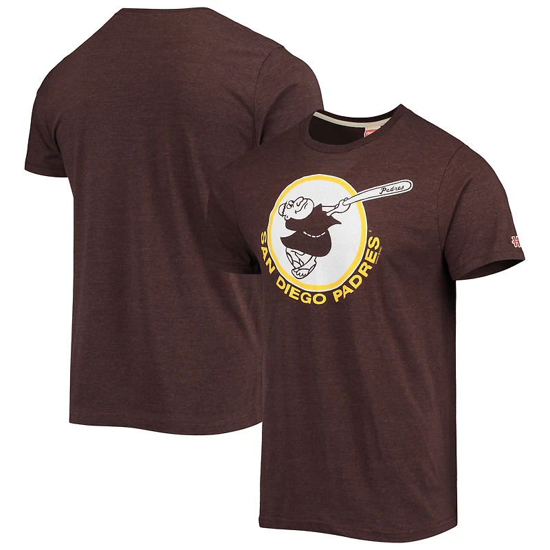 Men's Homage Brown San Diego Padres Hand-Drawn Logo Tri-Blend T-Shirt