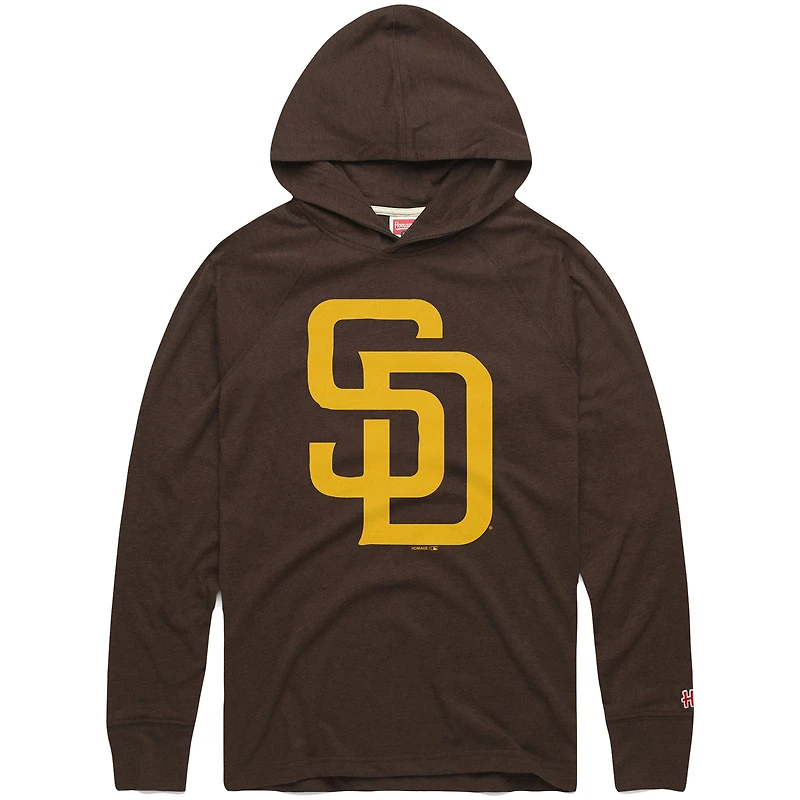 Men's Homage Brown San Diego Padres Lightweight Raglan Tri-Blend Pullover Hoodie