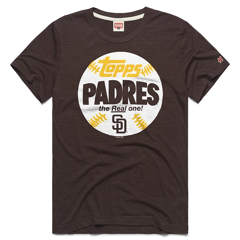 Men's Homage Brown San Diego Padres MLB x Topps Baseball The Real One Tri-Blend T-Shirt
