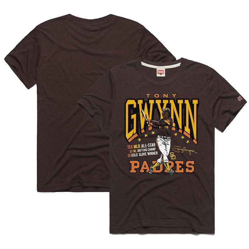 T-shirt graphique hommage à Tony Gwynn Brown pour homme, joueur des Padres de San Diego