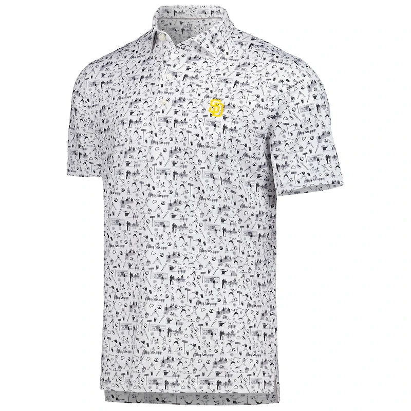 Polo johnnie-o pour homme noir San Diego Padres Ballpark