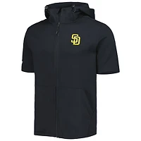 Men's Levelwear Black San Diego Padres Recruit Full-Zip Short Sleeve Hoodie