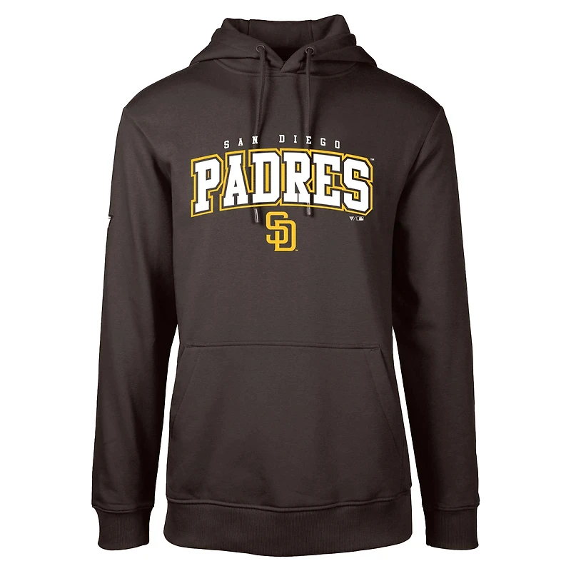 Men's Levelwear Brown San Diego Padres Podium Team Arch Pullover Hoodie