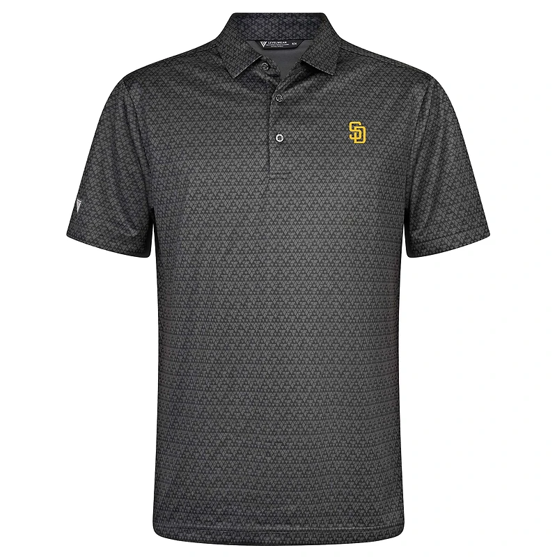 Men's Levelwear Charcoal San Diego Padres System Insignia 2.0 Polo