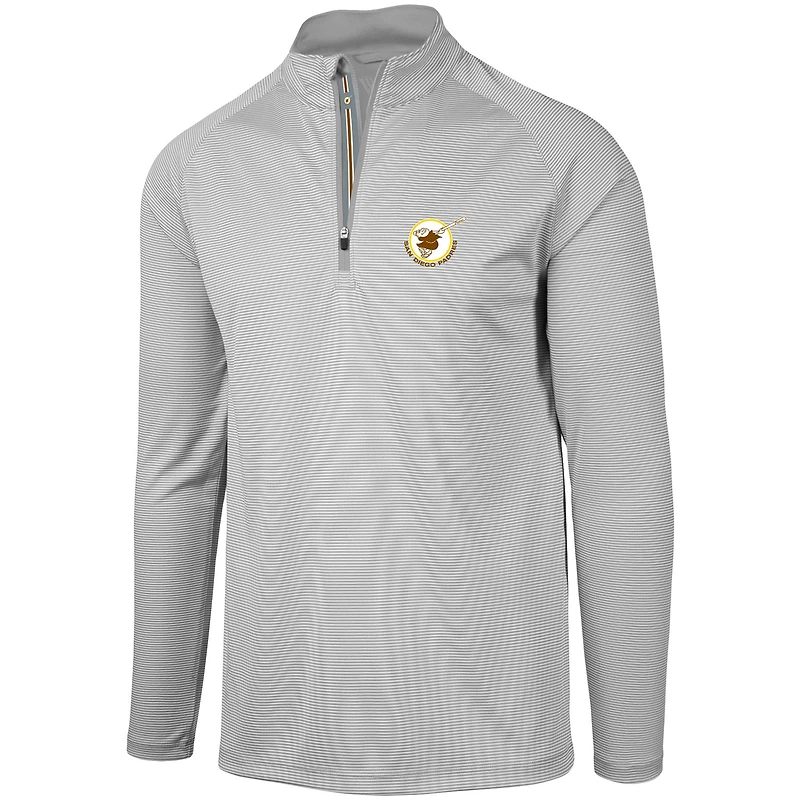 Levelwear pour hommes San Diego Padres Cooperstown Collection Orion Raglan gris - Veste à glissière quart