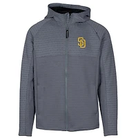 Sweat à capuche zippé gris San Diego Padres Durham de Levelwear pour homme