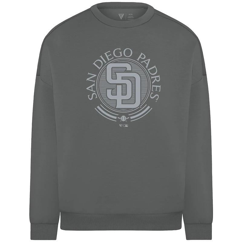 Men's Levelwear Gray San Diego Padres Luxe Signature Grain Pullover Sweatshirt