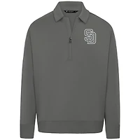 Men's Levelwear Gray San Diego Padres Luxe Signature Quarter-Zip Pullover