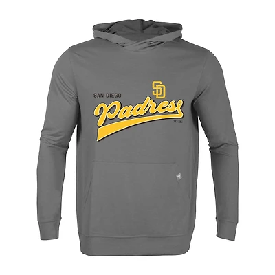 Men's Levelwear Gray San Diego Padres Relay Vintage Team 2.0 Pullover Hoodie