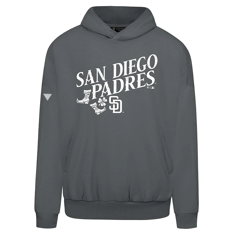 Men's Levelwear  Gray San Diego Padres St. Patrick's Day Pullover Hoodie