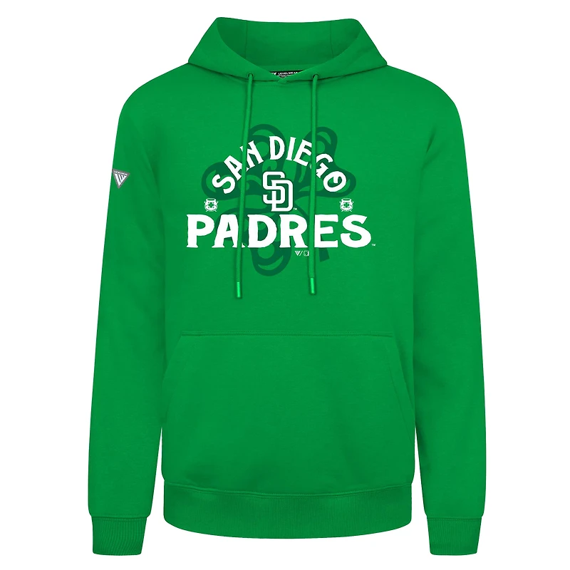 Sweat à capuche vert pour homme Levelwear San Diego Padres St. Patrick's Day Podium Shamrock