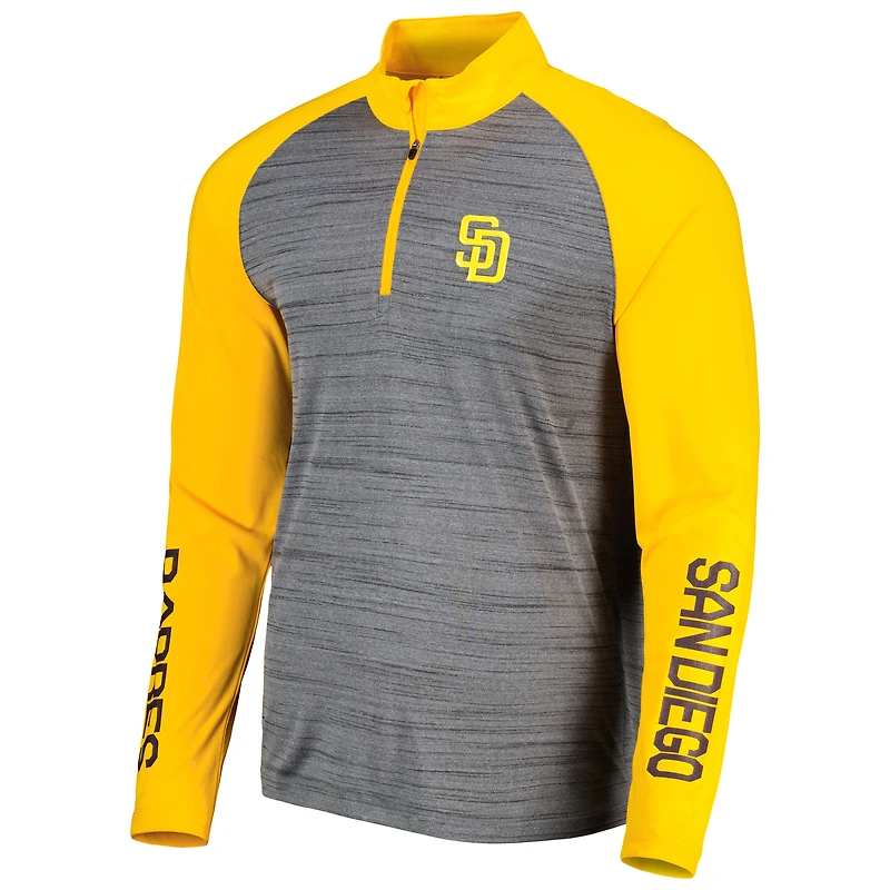 Haut à manches raglan Levelwear gris chiné San Diego Padres Vandal pour hommes