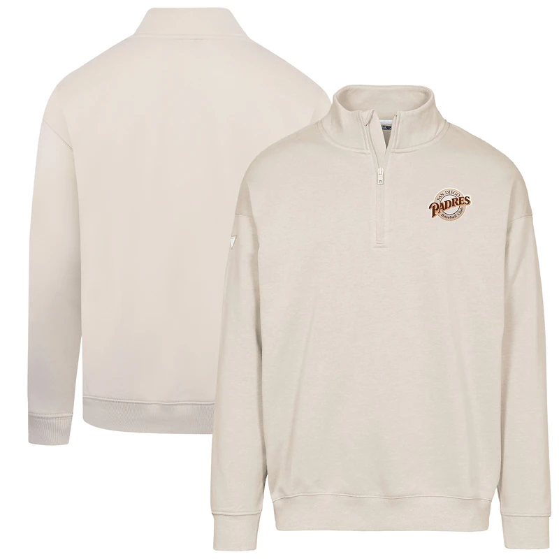 Men's Levelwear  Khaki San Diego Padres Cooperstown Collection Murray Quarter-Zip Sweatshirt