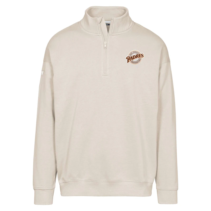 Men's Levelwear  Khaki San Diego Padres Cooperstown Collection Murray Quarter-Zip Sweatshirt