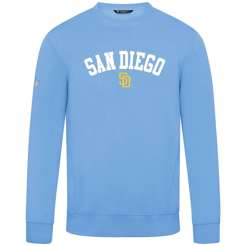 Men's Levelwear Light Blue San Diego Padres Zane Felt Arch Pullover Sweatshirt