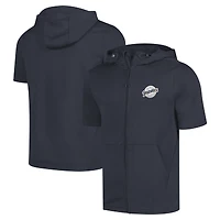 Sweat à capuche manches courtes et entièrement zippé Levelwear pour hommes, bleu marine, San Diego Padres Recruit