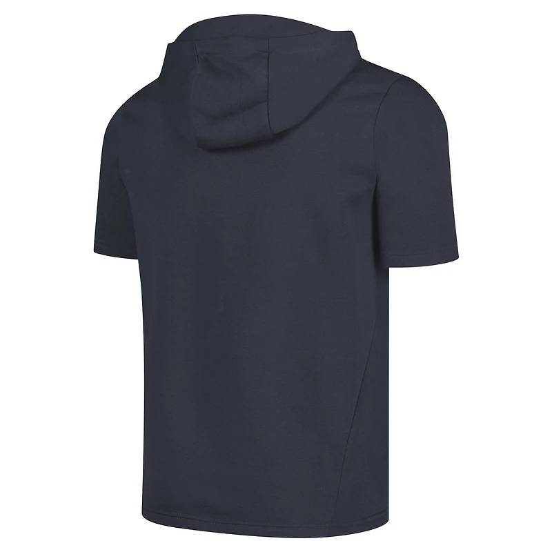 Sweat à capuche manches courtes et entièrement zippé Levelwear pour hommes, bleu marine