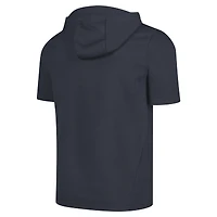 Sweat à capuche manches courtes et entièrement zippé Levelwear pour hommes, bleu marine