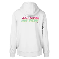 Sweat à capuche blanc San Diego Padres City Connect Podium Core 2.0 pour homme Levelwear