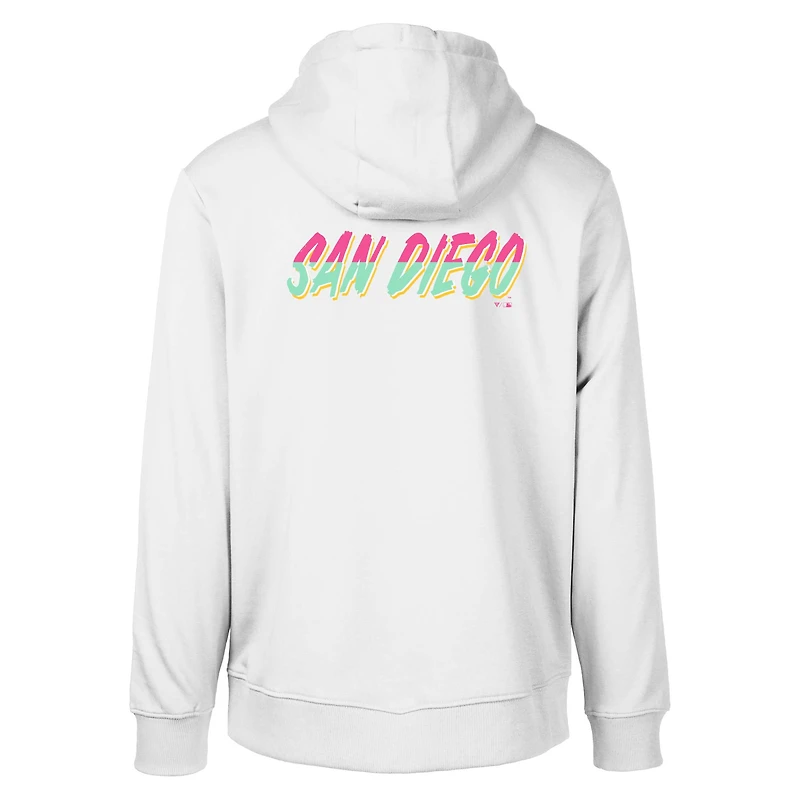 Sweat à capuche blanc San Diego Padres City Connect Podium Core 2.0 pour homme Levelwear