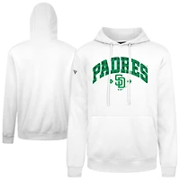 Sweat à capuche carreaux blanc pour homme Levelwear San Diego Padres St. Patrick's Day Podium