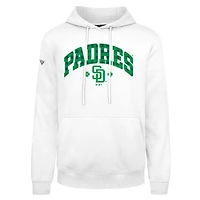 Men's Levelwear  White San Diego Padres St. Patrick's Day Podium Plaid Pullover Hoodie