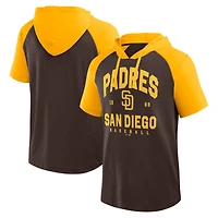 Men's Logo Athletic Brown San Diego Padres Prime Raglan Short Sleeve Hoodie T-Shirt