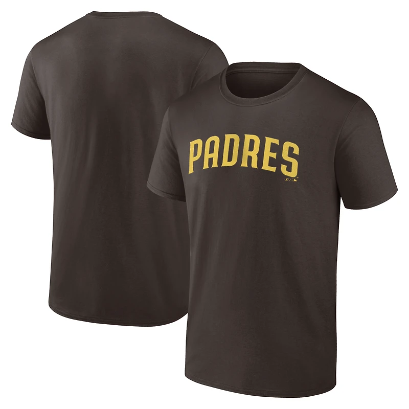 Men's Logo Athletic Brown San Diego Padres Wordmark T-Shirt