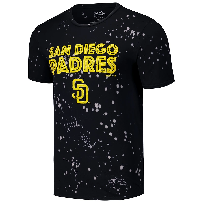 T-shirt Majestic Threads pour hommes, noir/blanc, San Diego Padres Splatter