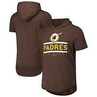 T-shirt à capuche tri-mélangé marron Majestic Threads pour hommes des San Diego Padres