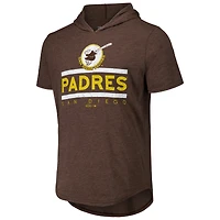 T-shirt à capuche tri-mélangé marron Majestic Threads pour hommes des San Diego Padres