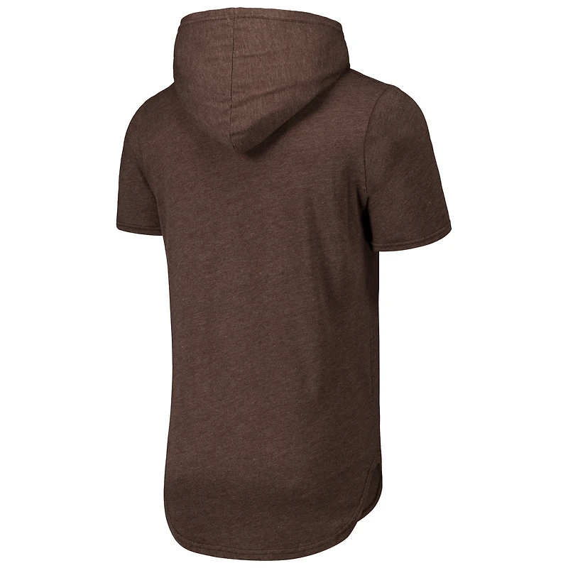 T-shirt à capuche tri-mélangé marron Majestic Threads pour hommes des San Diego Padres
