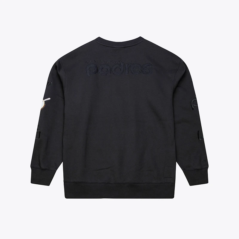 Sweat-shirt ras du cou en polaire noir Mitchell & Ness pour homme des Padres de San Diego Phantom