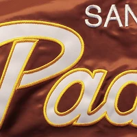 Men's Mitchell & Ness Brown/Gold San Diego Padres Big Tall Coaches Satin Full-Snap Jacket