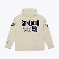 Sweat à capuche en polaire Mitchell & Ness crème San Diego Padres Yacht Rock pour homme