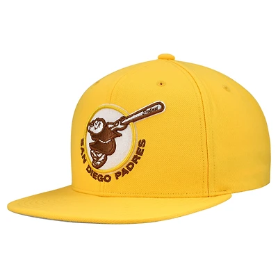Casquette snapback basique Mitchell & Ness Gold San Diego Padres Cooperstown Collection pour homme