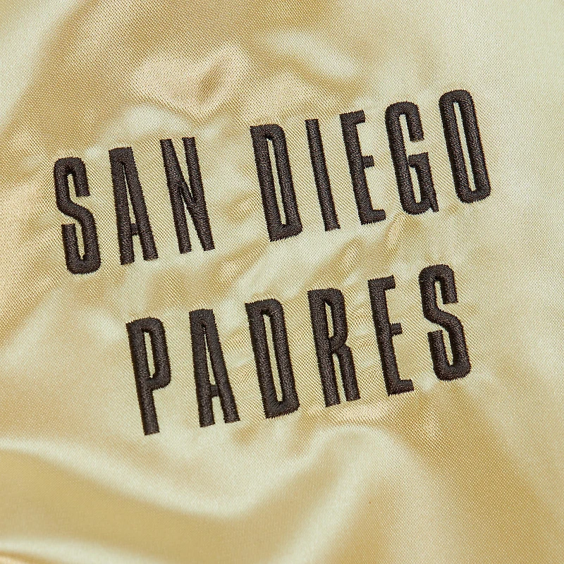 Veste légère en satin entièrement zippée Mitchell & Ness Gold San Diego Padres OG 2.0 pour hommes