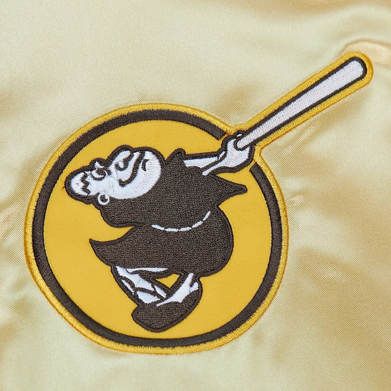 Veste légère en satin entièrement zippée Mitchell & Ness Gold San Diego Padres OG 2.0 pour hommes