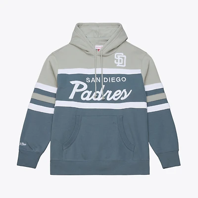 Men's Mitchell & Ness Gray San Diego Padres Cooperstown Collection Thunderstorm Head Coach Hoodie