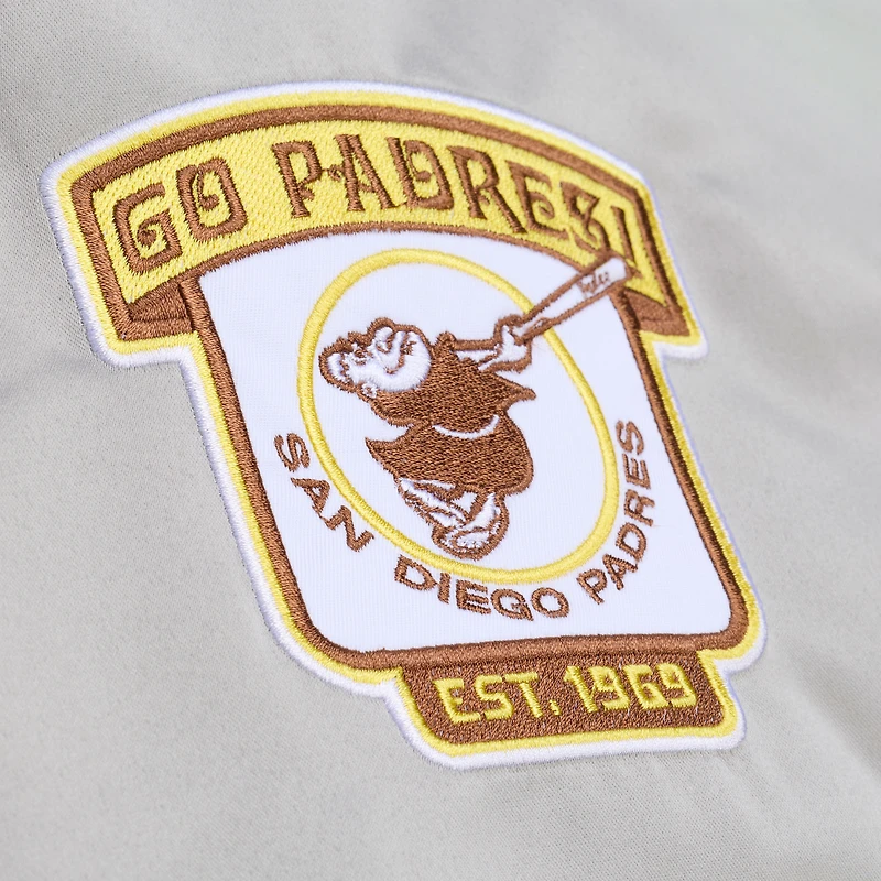 Men's Mitchell & Ness Gray San Diego Padres Thunderstorm Head Coach Lightweight Satin Full-Snap Jacket
