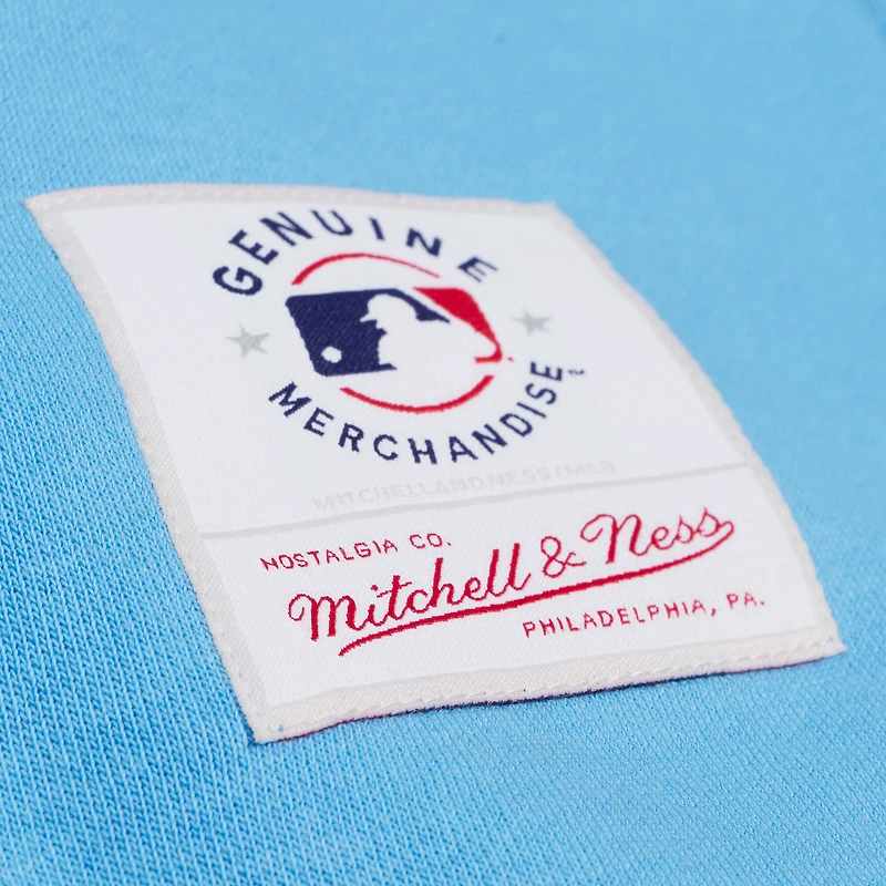 Sweat-shirt polaire Mitchell & Ness bleu clair pour homme, avec l'insigne des Padres de San Diego