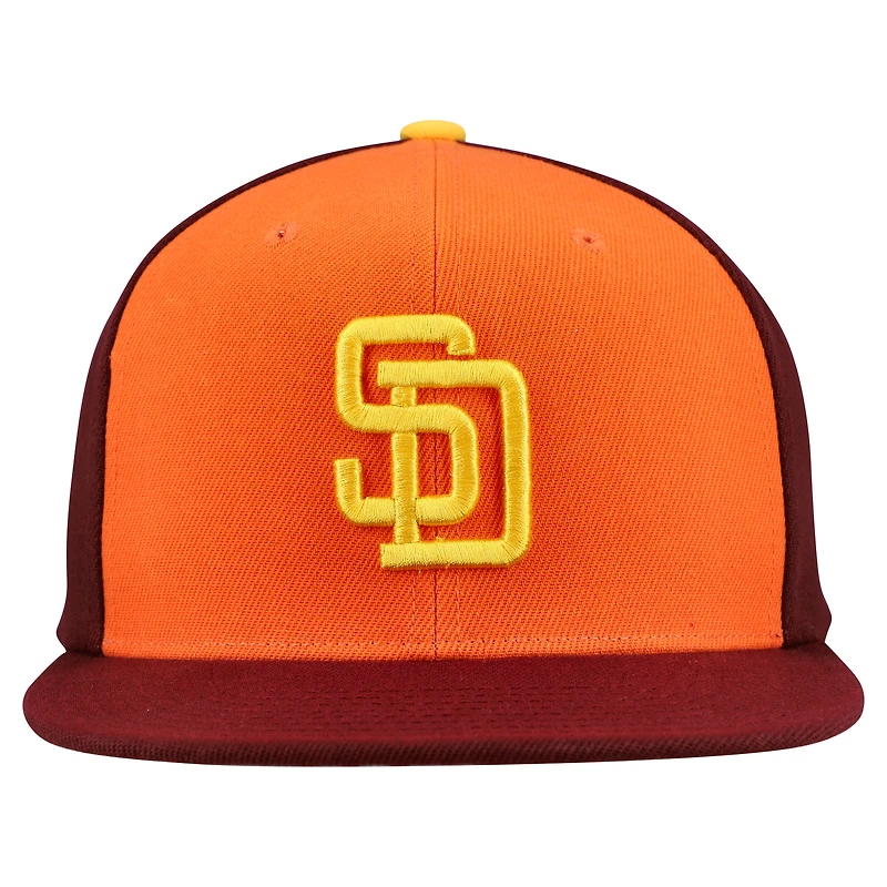 Casquette Mitchell & Ness orange/marron San Diego Padres Cooperstown Collection Basic Flip Snapback pour homme