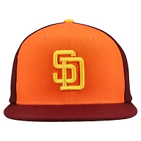 Casquette Mitchell & Ness orange/marron San Diego Padres Cooperstown Collection Basic Flip Snapback pour homme