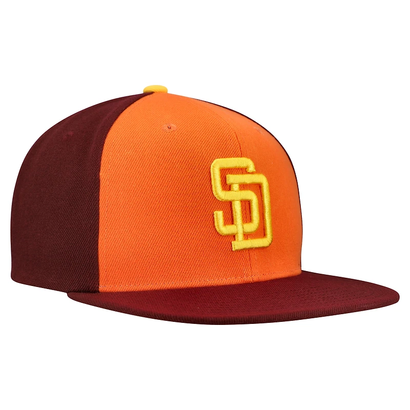 Men's Mitchell & Ness Orange/ San Diego Padres Cooperstown Collection Basic Flip Snapback Hat