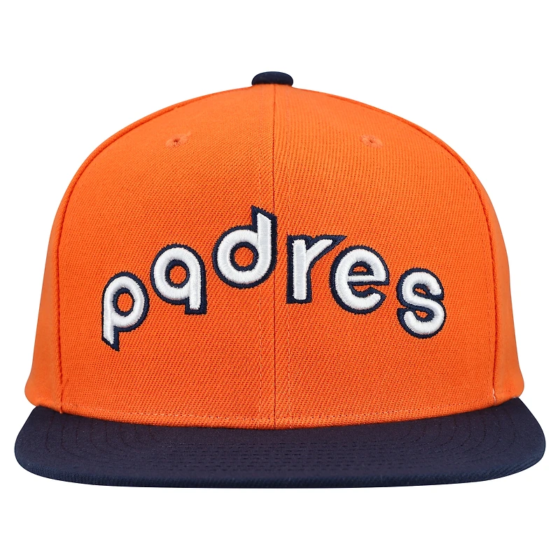 Casquette snapback basique Mitchell & Ness orange San Diego Padres Cooperstown Collection pour homme