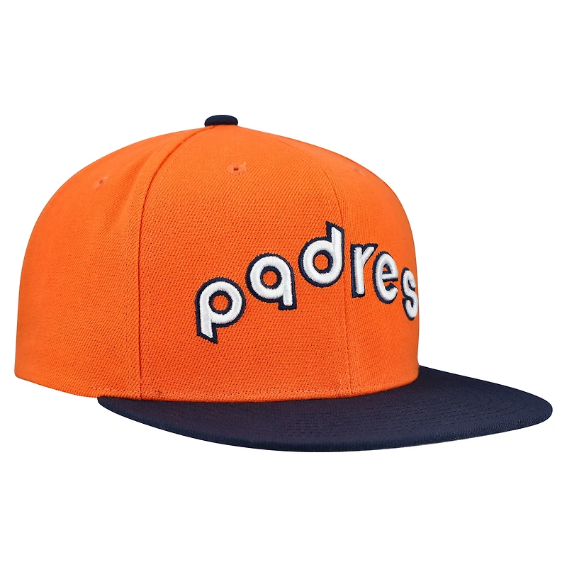 Casquette snapback basique Mitchell & Ness orange San Diego Padres Cooperstown Collection pour homme