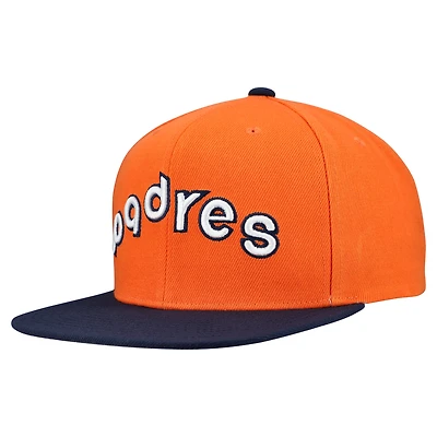 Casquette snapback basique Mitchell & Ness orange San Diego Padres Cooperstown Collection pour homme