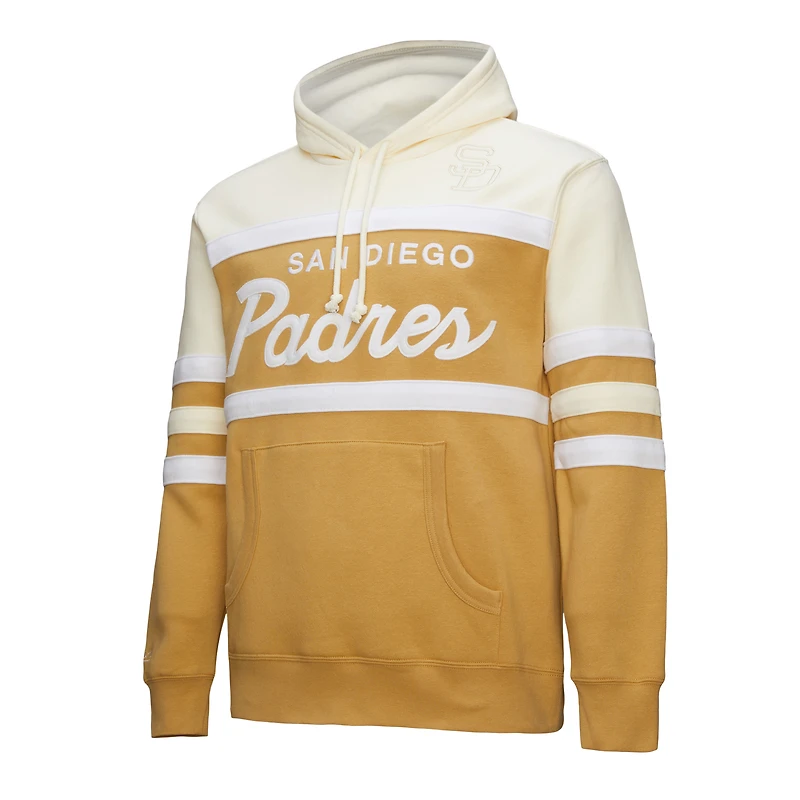 Sweat à capuche Mitchell & Ness pour homme, couleur beige/crème