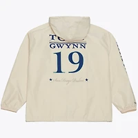 Men's Mitchell & Ness Tony Gwynn Cream San Diego Padres Full-Snap Yacht Rock Name Number Hooded Coach's Jacket