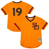 Maillot d'entraînement au bâton Mitchell & Ness Tony Gwynn Gold San Diego Padres pour hommes, grandes tailles, Cooperstown, maille.